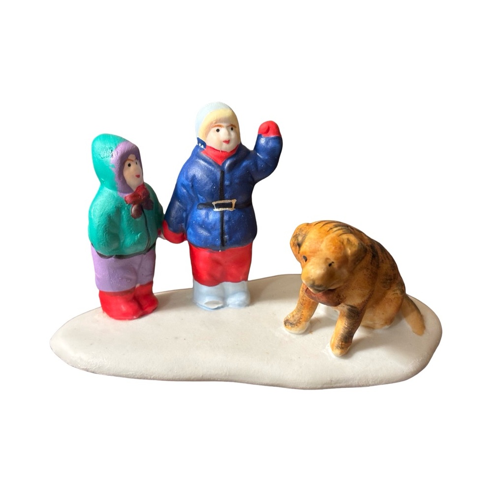 Lemax Dickensvale Porcelain Brothers with‎ Dog 1995 Christmas Village